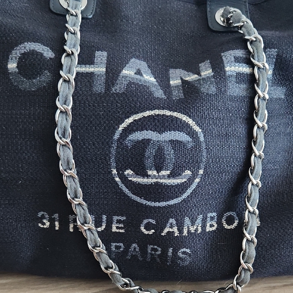 Authentic CHANEL XL Deauville Tote - Picture 3 of 10